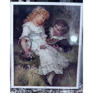 Sweethearts Litho Antique Classic Collection Litho Art Print 21”x17”